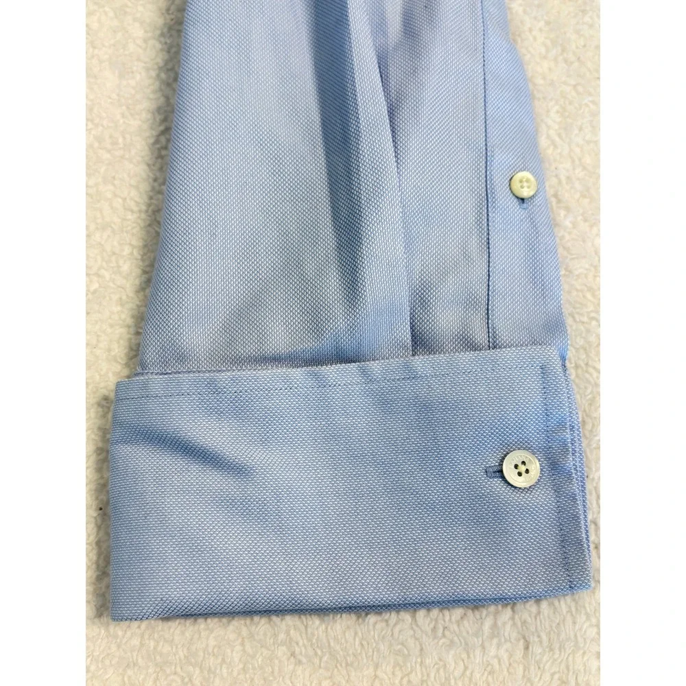 Banana Republic Mens XL Slim Fit Non Iron Dress Shirt Blue Long Sleeve 17-17.5